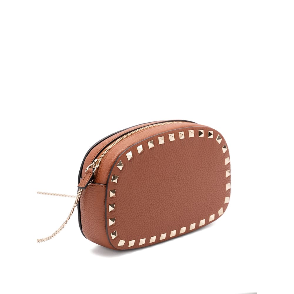 Valentino Garavani Rockstud Mini Shoulder Bag In Brown