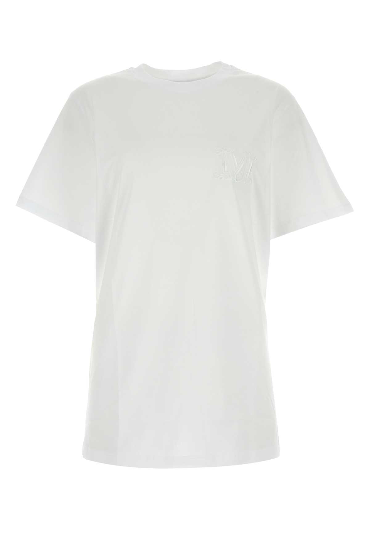 Max Mara Crew Neck Cotton T-shirt By Mango In White