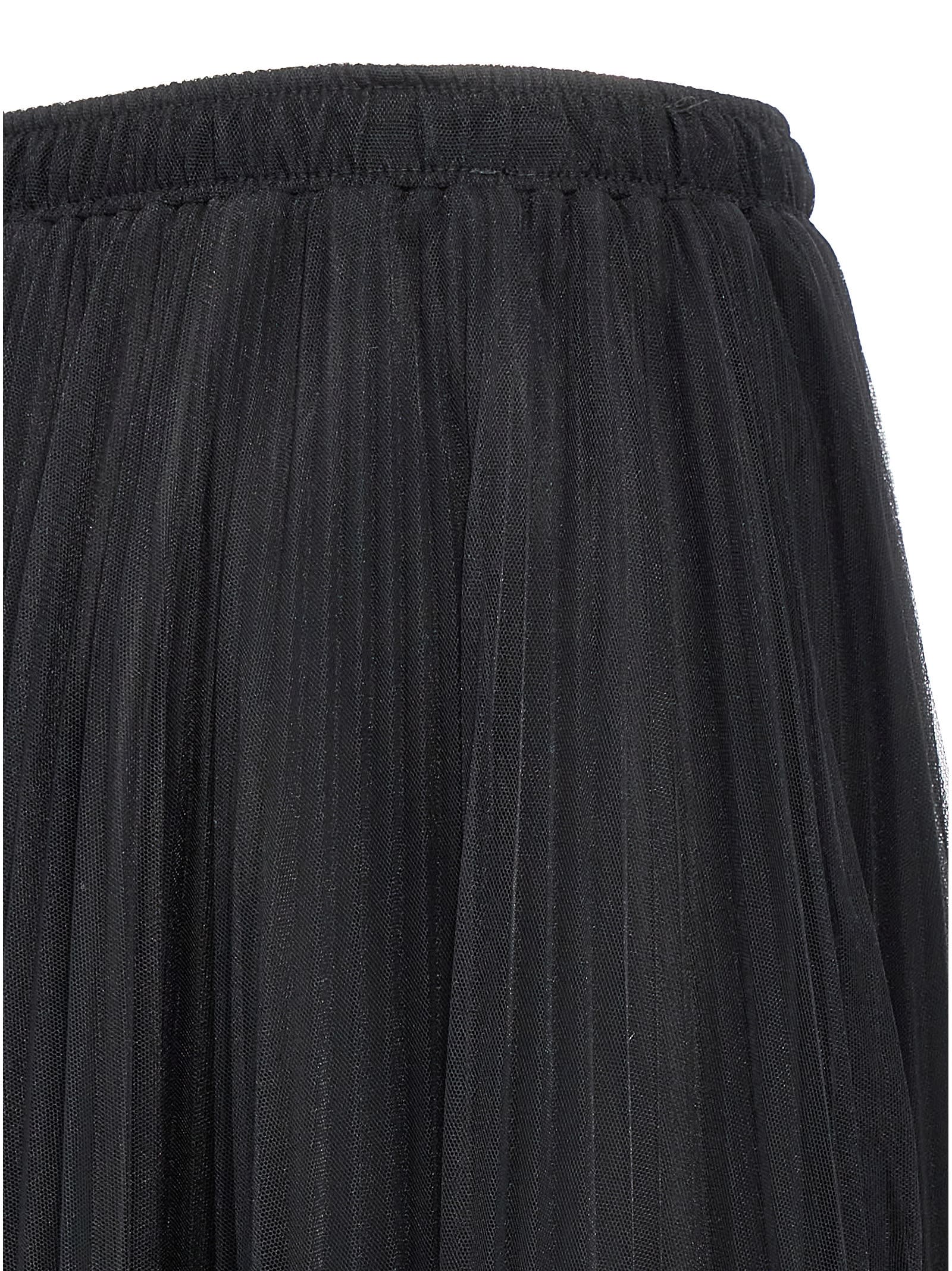 Shop Ermanno Scervino Pleated Tulle Skirt In Black