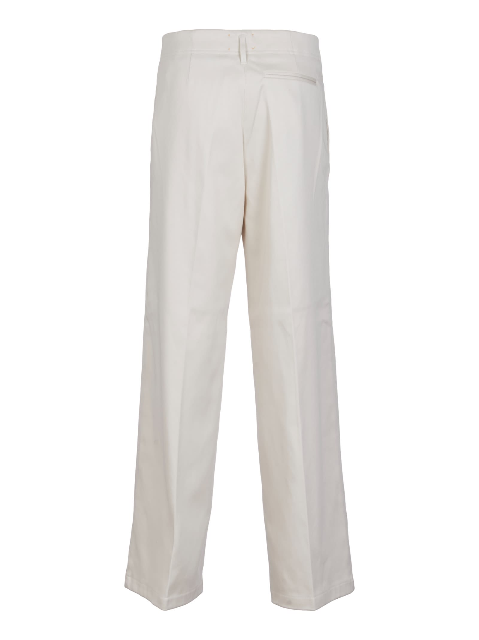 Shop Forte Forte Wide Straight Leg Plain Trousers In Ivory