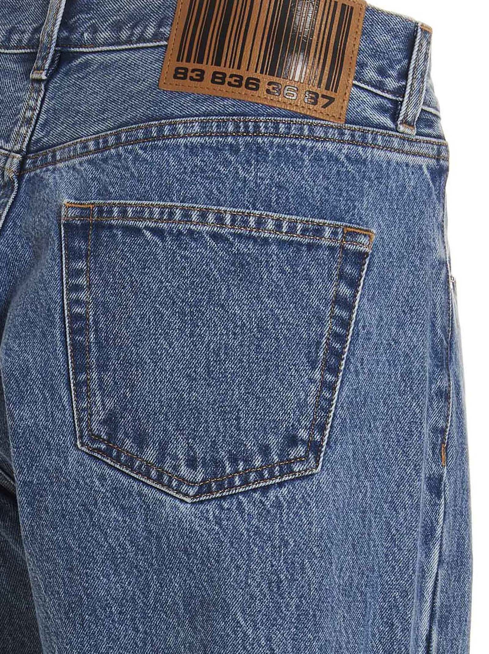 Shop Vtmnts 5-pocket Jeans In Denim Blue