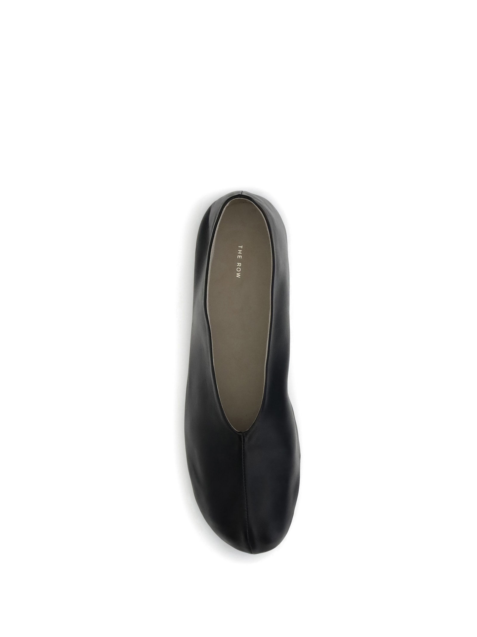 The Row Stella Slipper Leather Ballerinas In Black