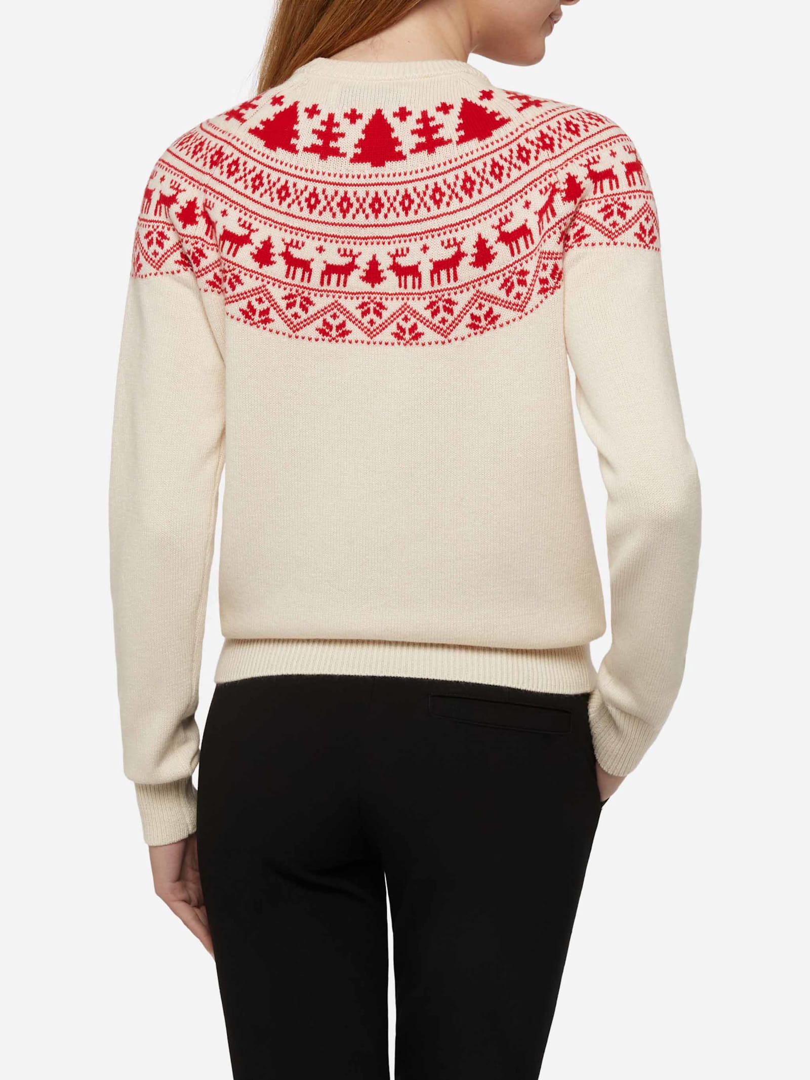 Mc2 Saint Barth White Sweater New Queen With Im Not Santa Jacquard