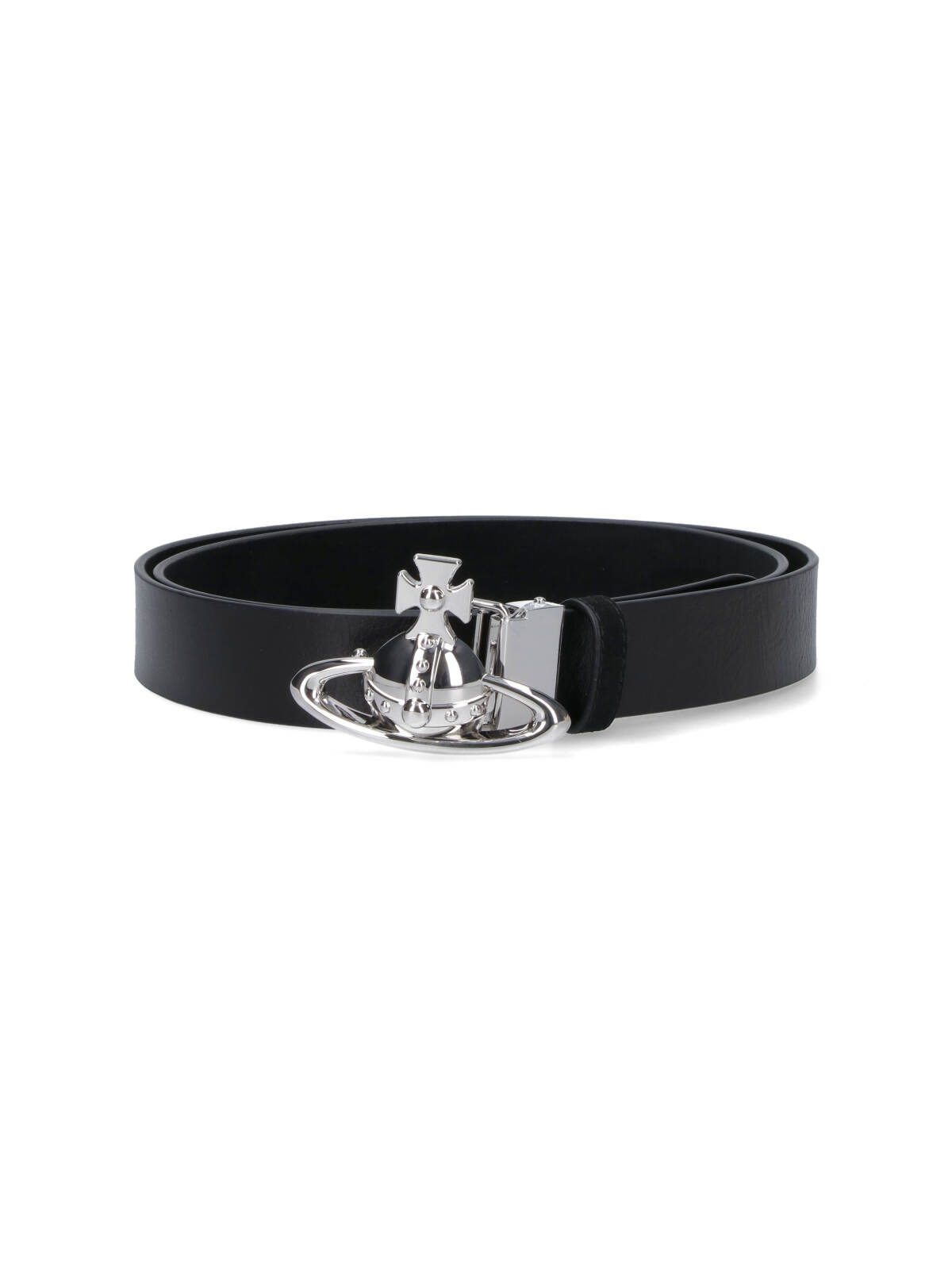 Vivienne Westwood Reversible Crocodile Print And Black Leather Belt In Black