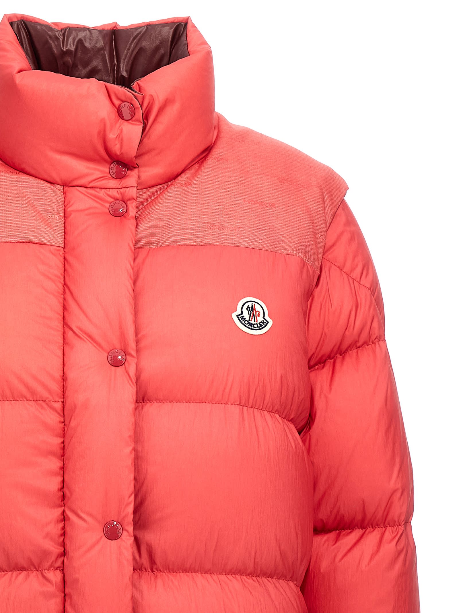 Shop Moncler Verone 1 Reversible Down Jacket In Red