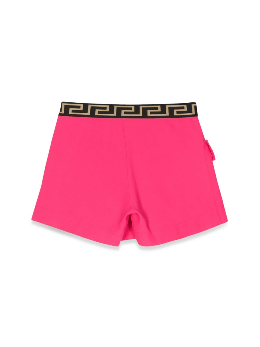 Versace Greca Shorts In Fuchsia