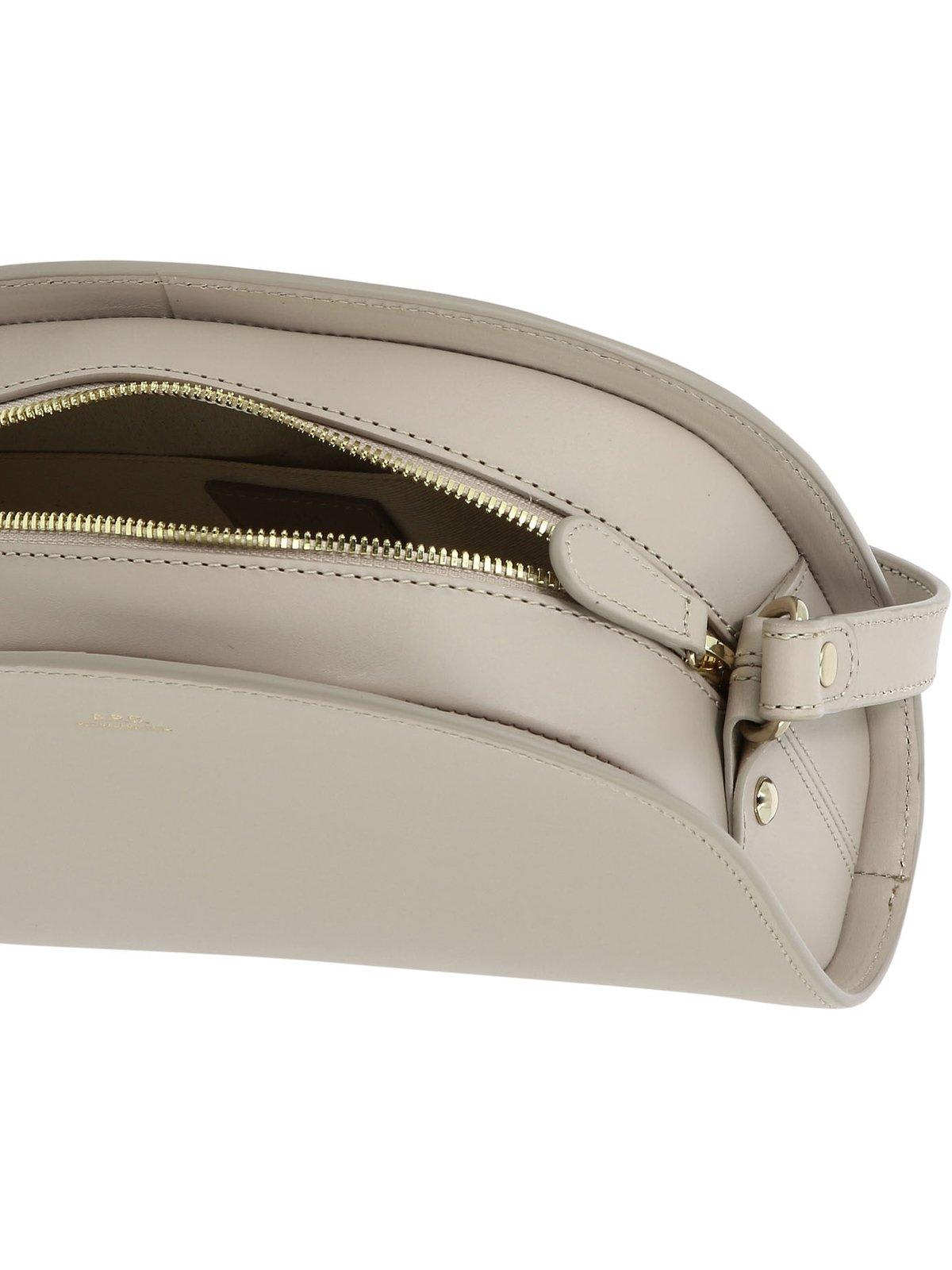 Shop Apc Demi Lune Crossbody Bag In Lal Moon Grey