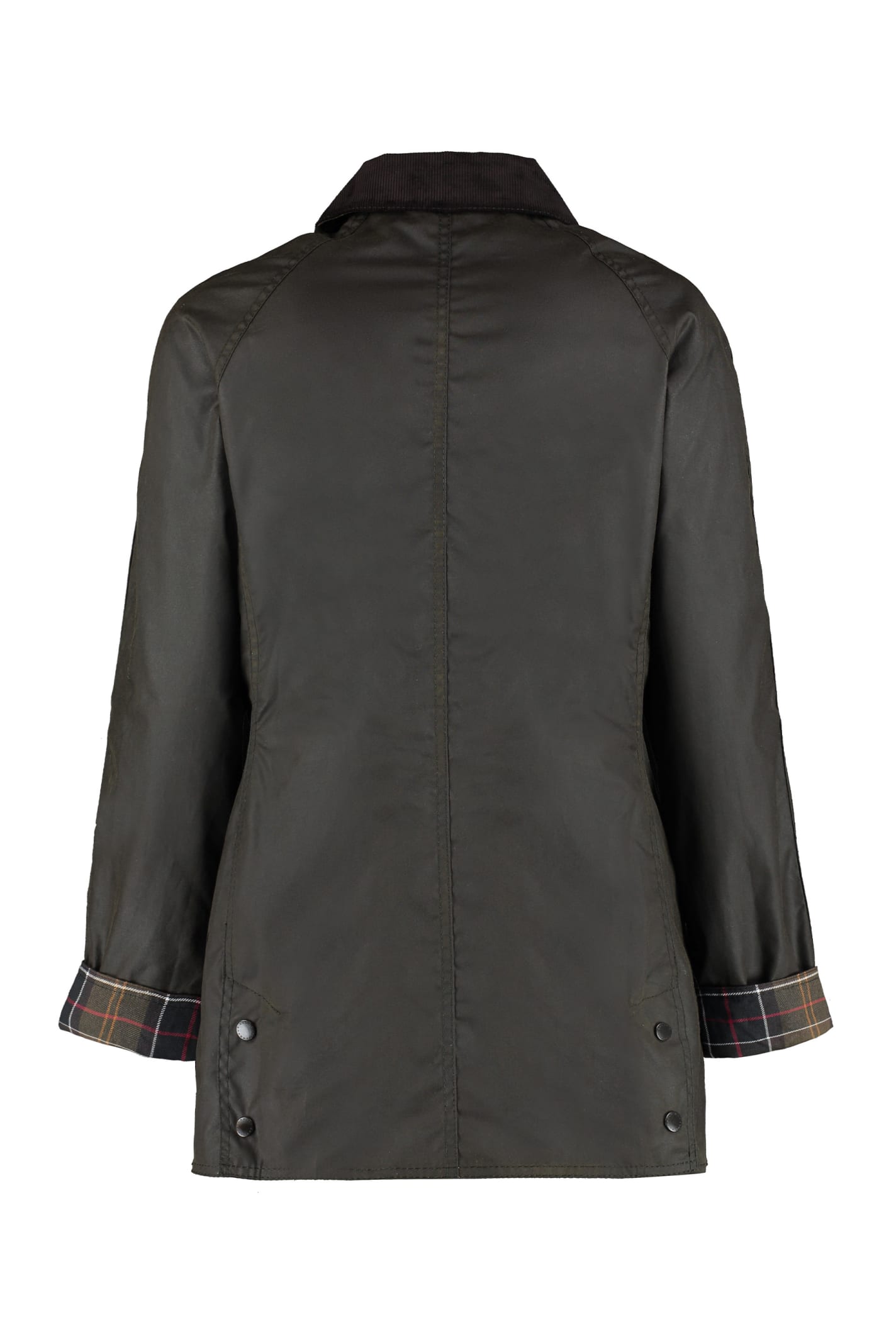Shop Barbour Beadnell Coated Cotton Jacket In Green