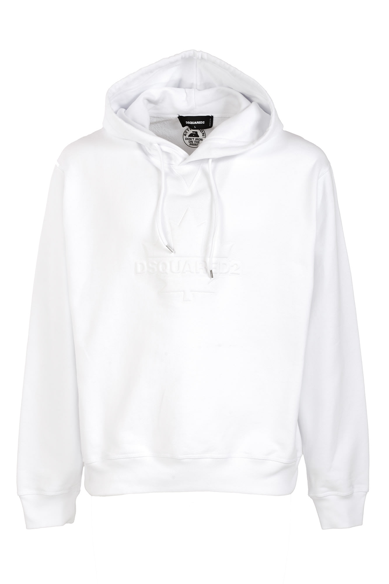 Dsquared2 Cotton Hooded Sweatshirt In White