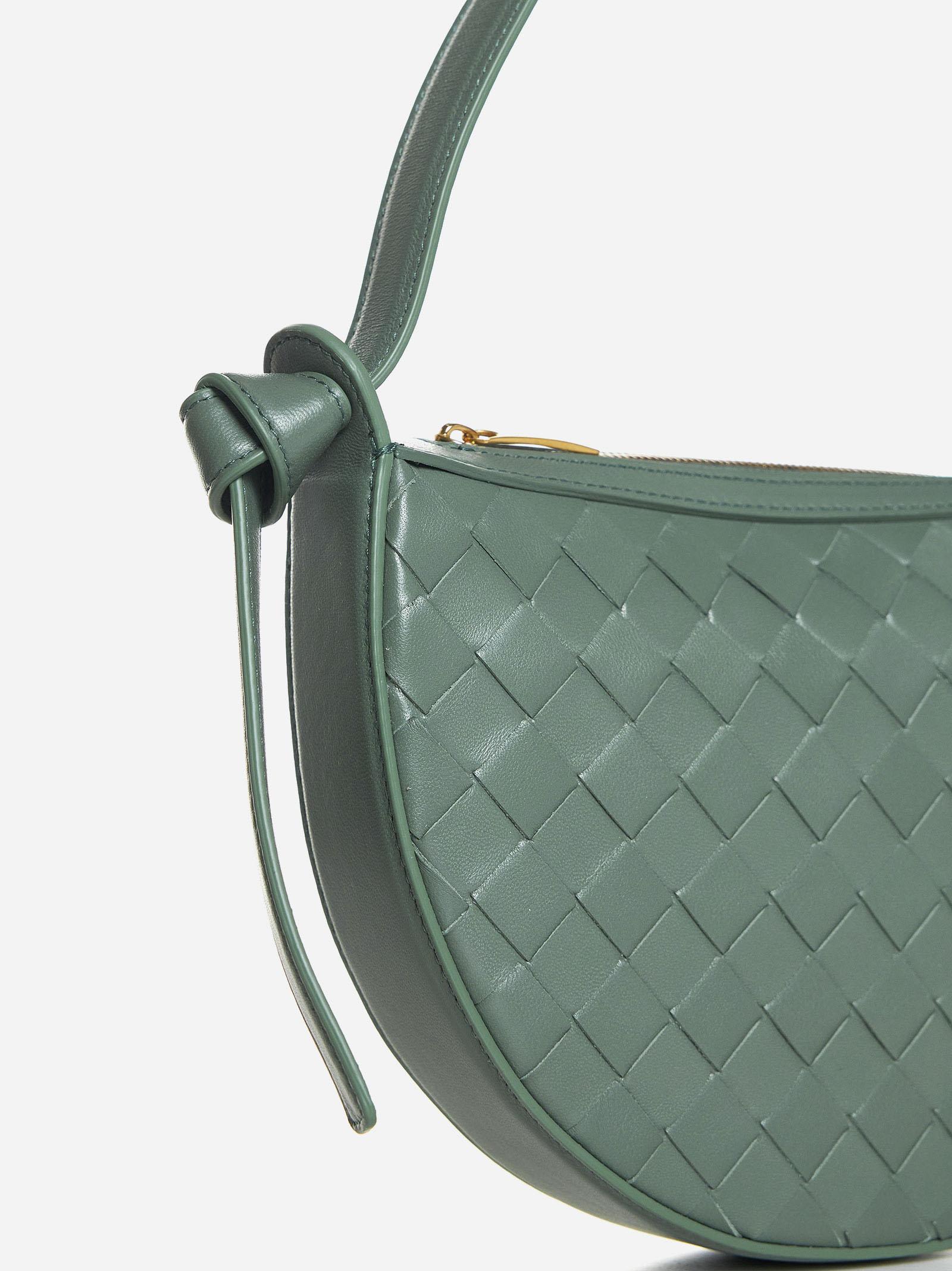 Shop Bottega Veneta Sunrise Intrecciato Leather Mini Bag In Green