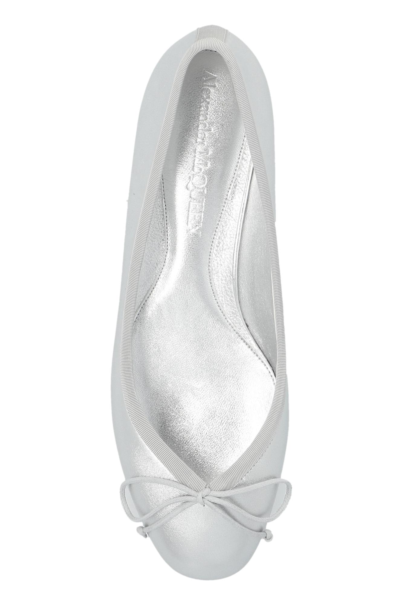 Shop Alexander Mcqueen Leather High-heeled Shoes In Silver