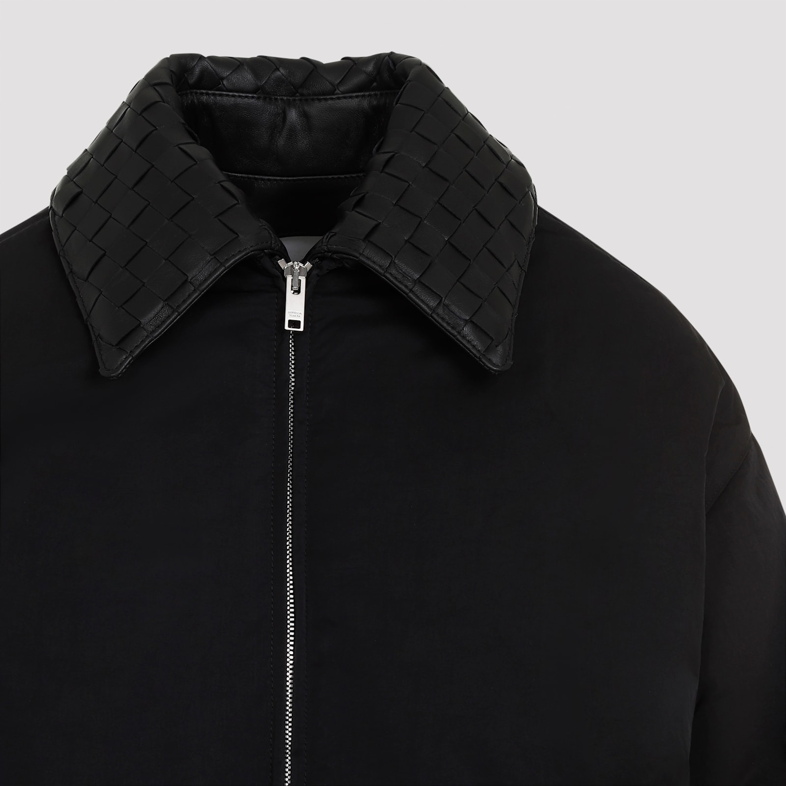 Shop Bottega Veneta Tech Nylon Puffer Jacket In Black