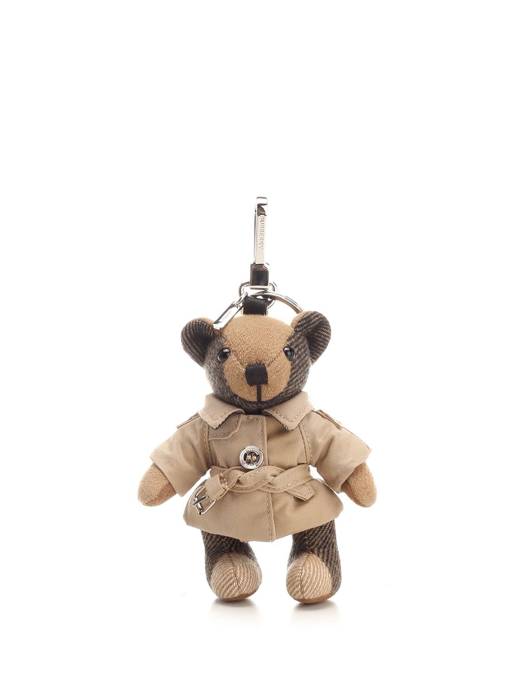 Shop Burberry Thomas Keyring In Beige