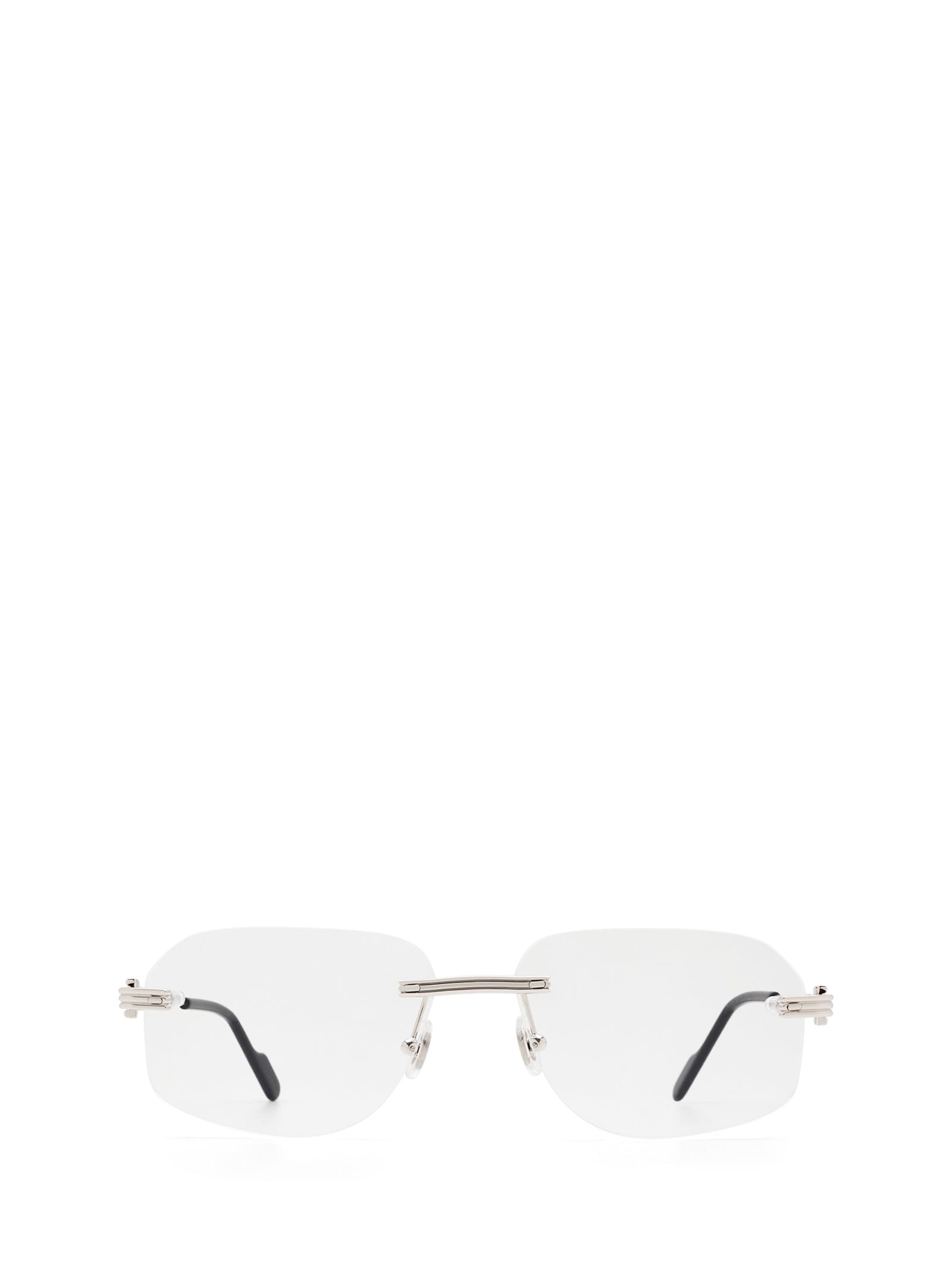 Cartier Rectangular-frame Glasses In Silver