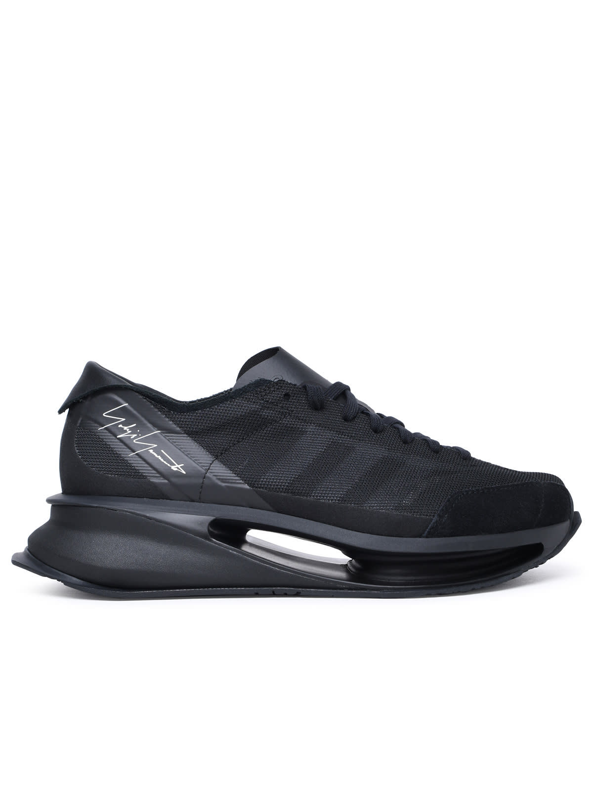 Shop Y-3 S-gendo Run Black Leather Mix Sneakers