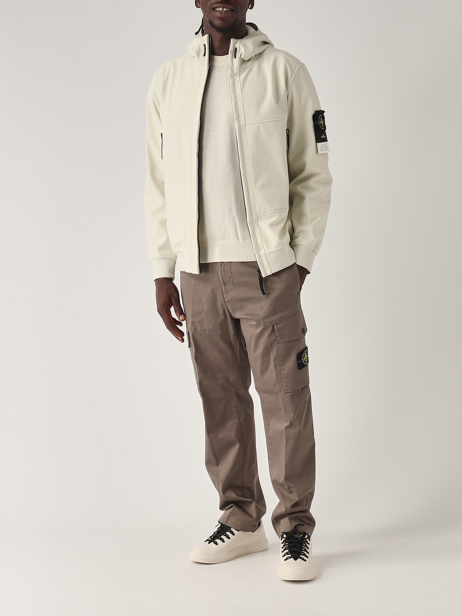 Shop Stone Island Pantalone Regular Trousers In Fango