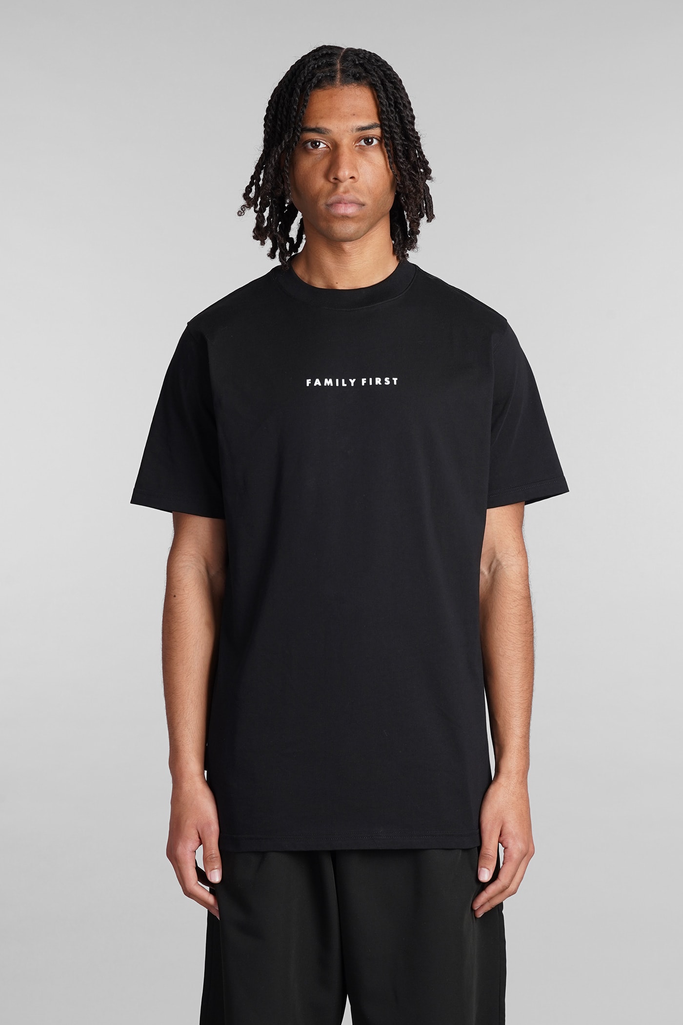 FAMILY FIRST MILANO T-SHIRT IN BLACK COTTON