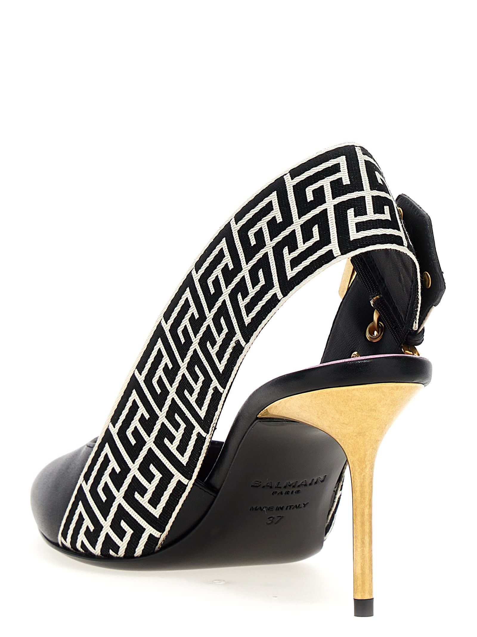 Shop Balmain Ruby Slingbacks In White/black