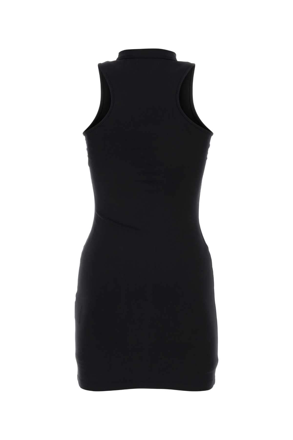 Off-white Black Stretch Nylon Mini Dress In Blackwhite