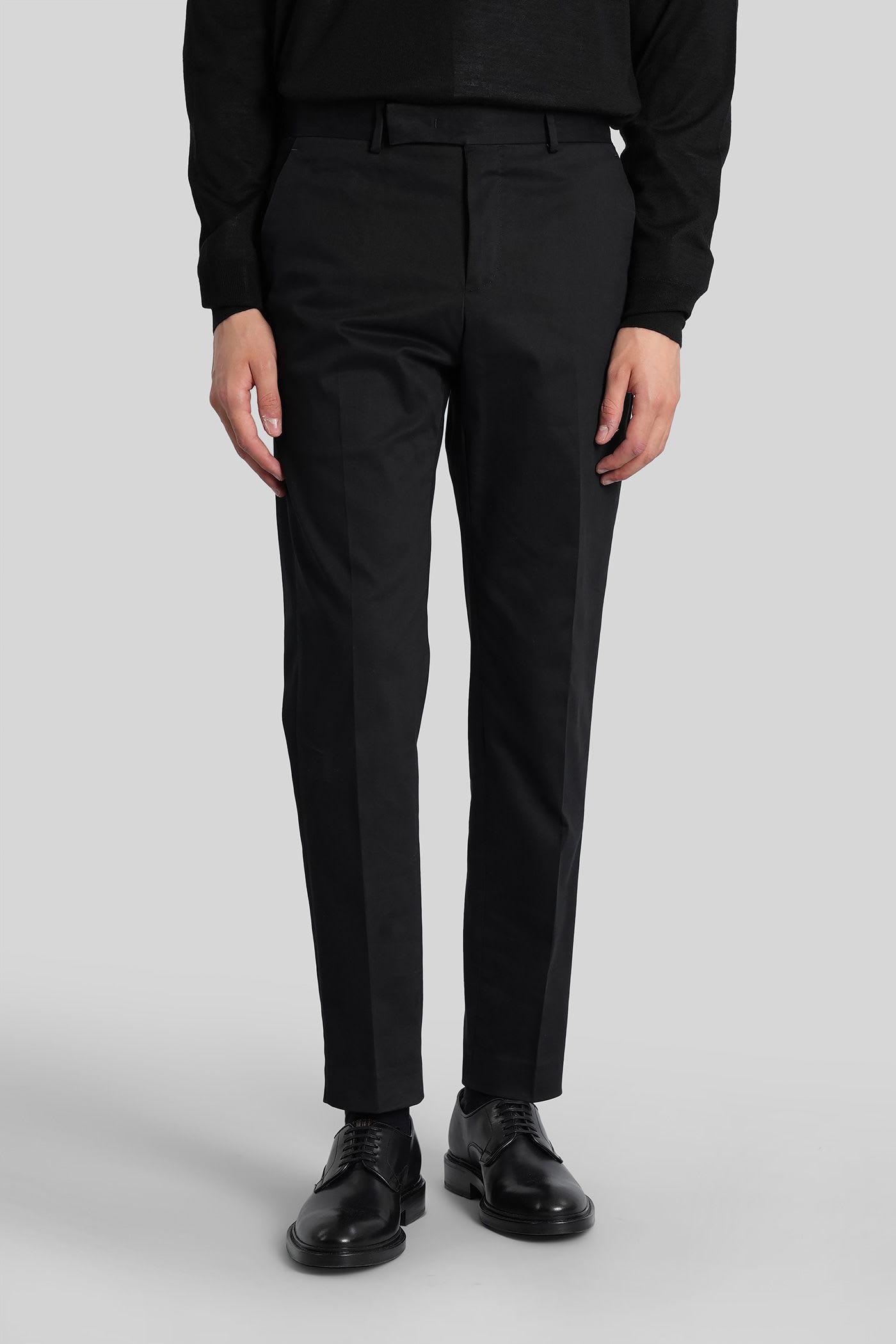 Pt Torino Sd75 Pants In Blue Cotton In Black