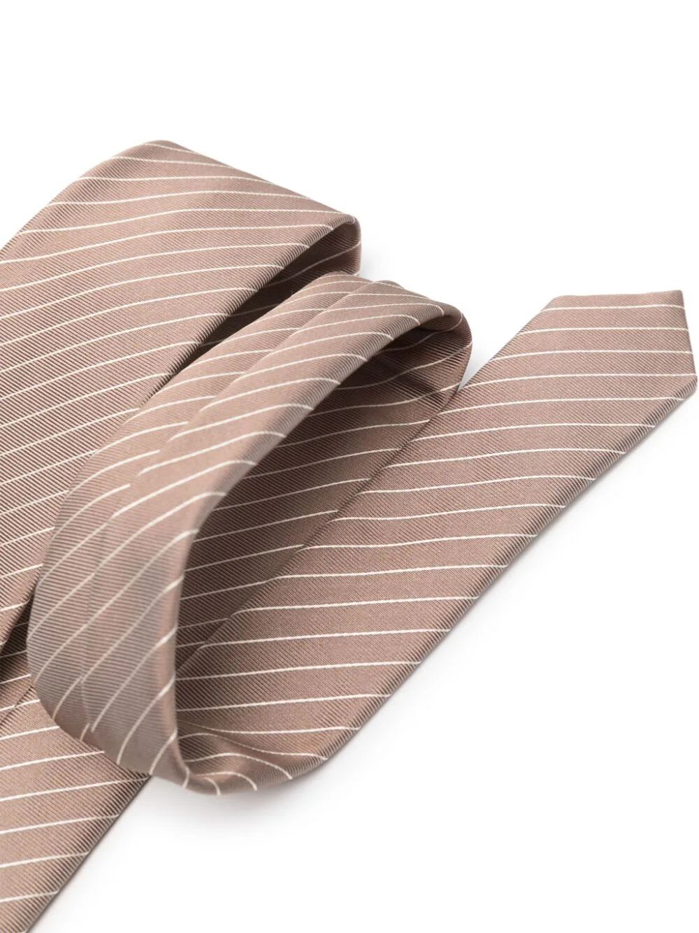 Shop Emporio Armani Woven Jacquard Tie In Beige