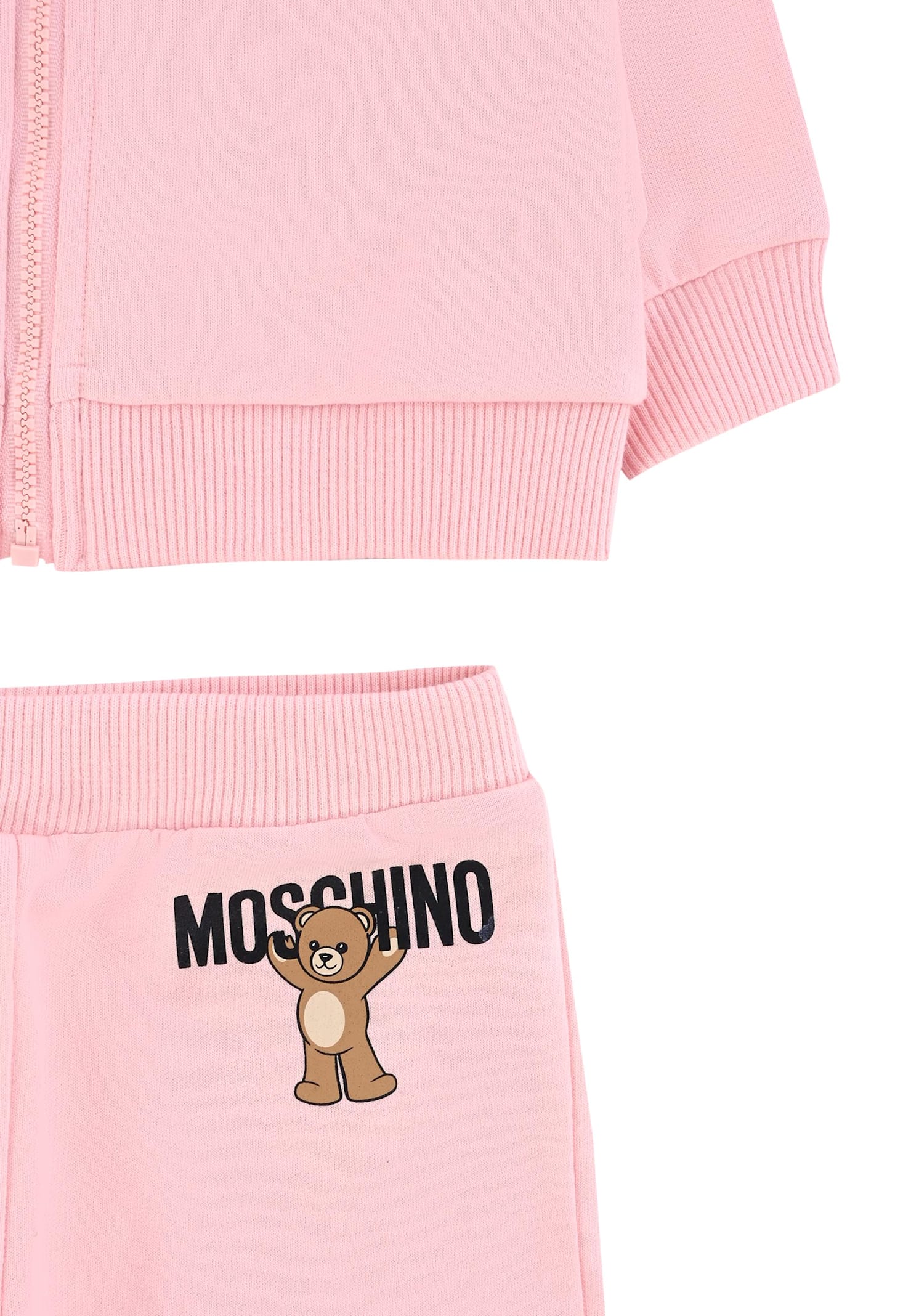 Moschino Pink Suit For Baby Girl With Teddy Bear In Pink