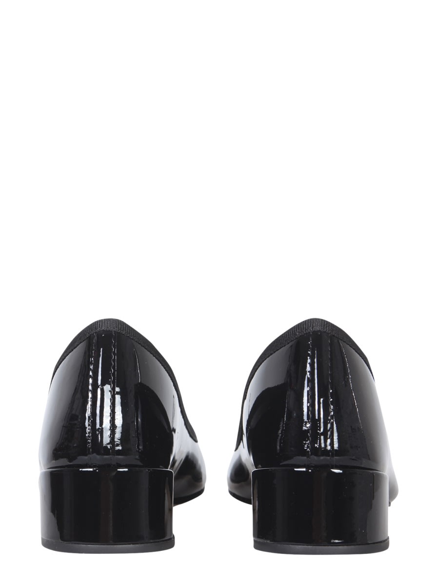 Repetto Camille Patent Leather Kitten Heeled Ballerina Pumps In Black
