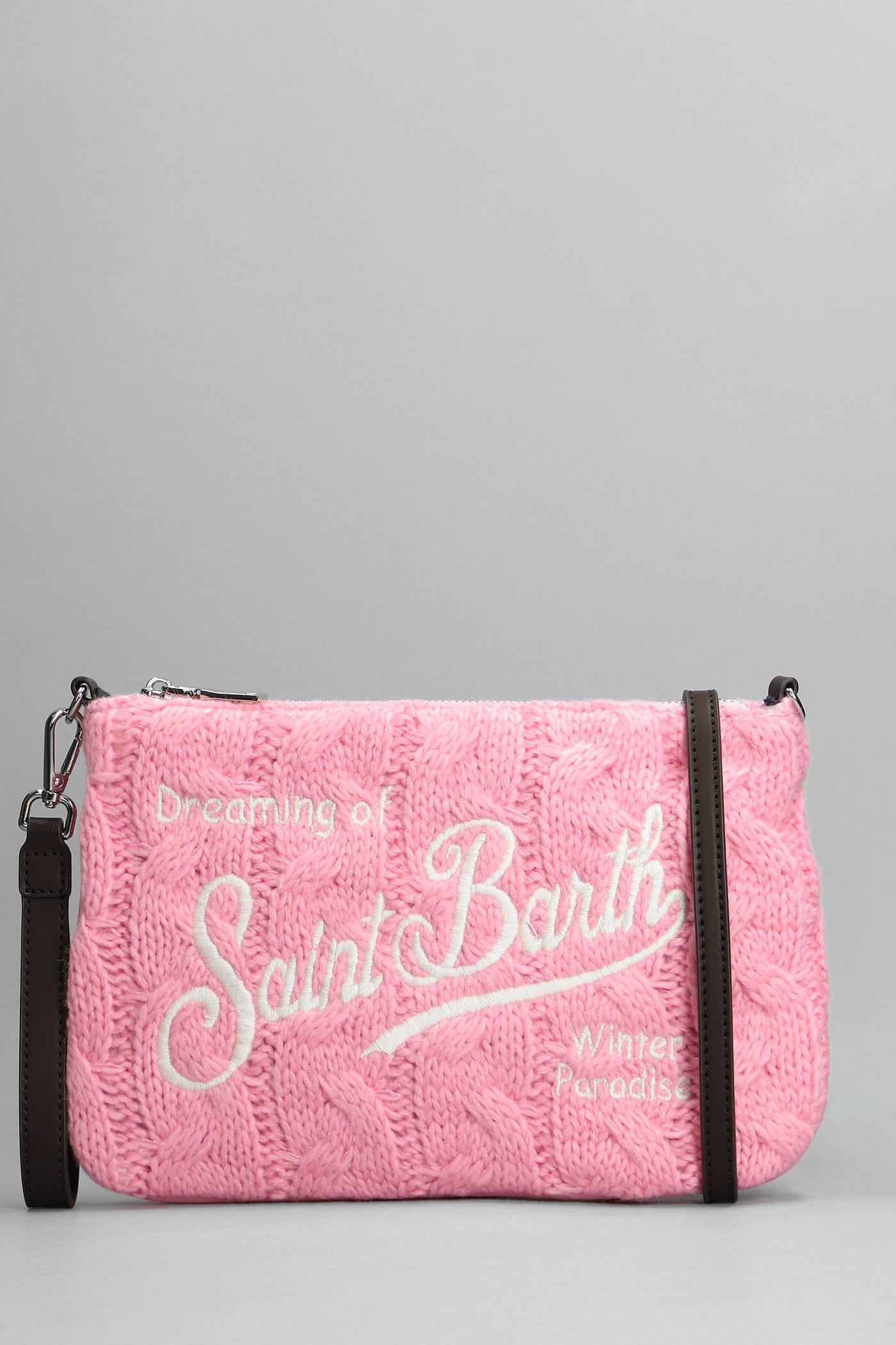 MC2 Saint Barth Clutch In Rose-pink Polyester