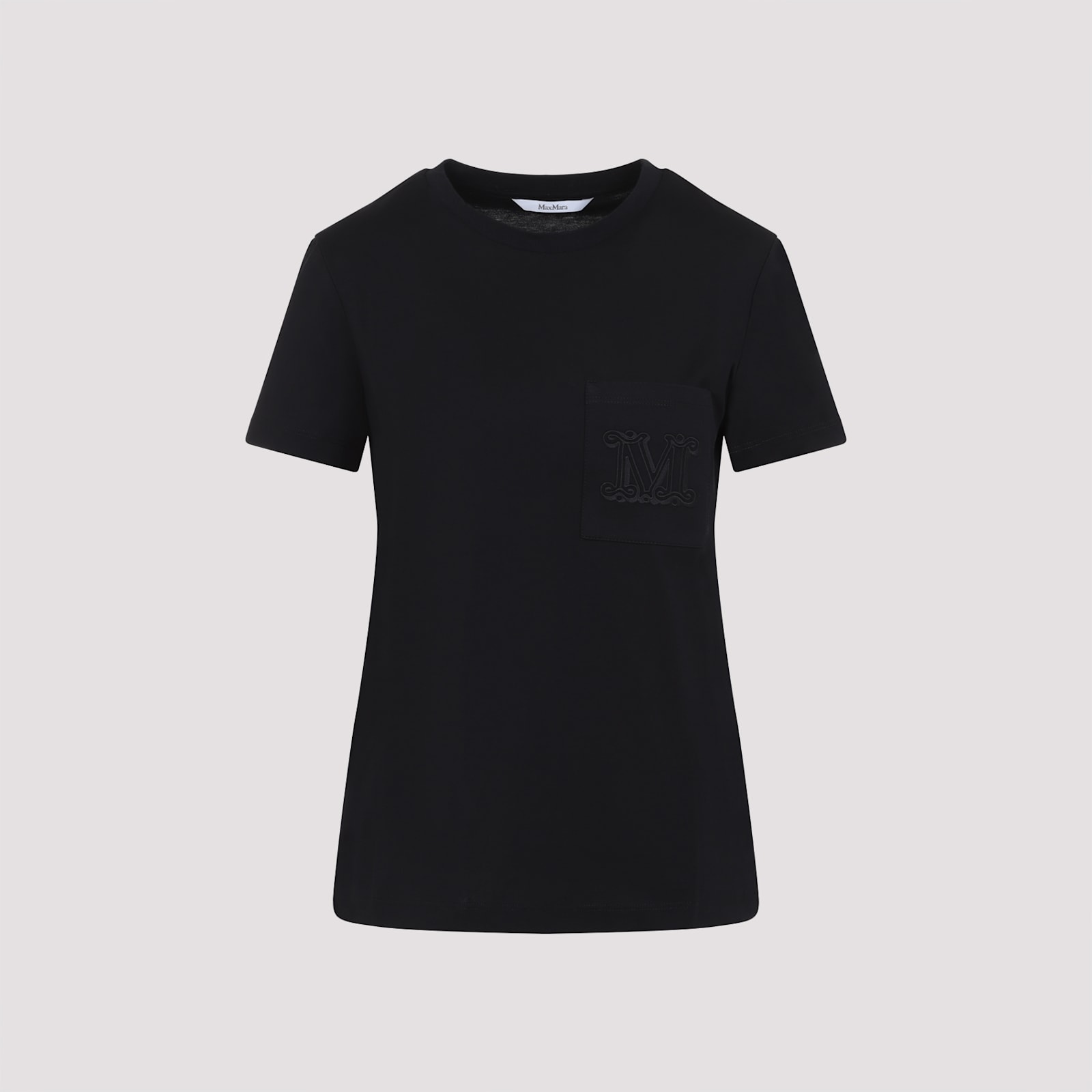 Max Mara Papaia Logo Cotton T-shirt In Black