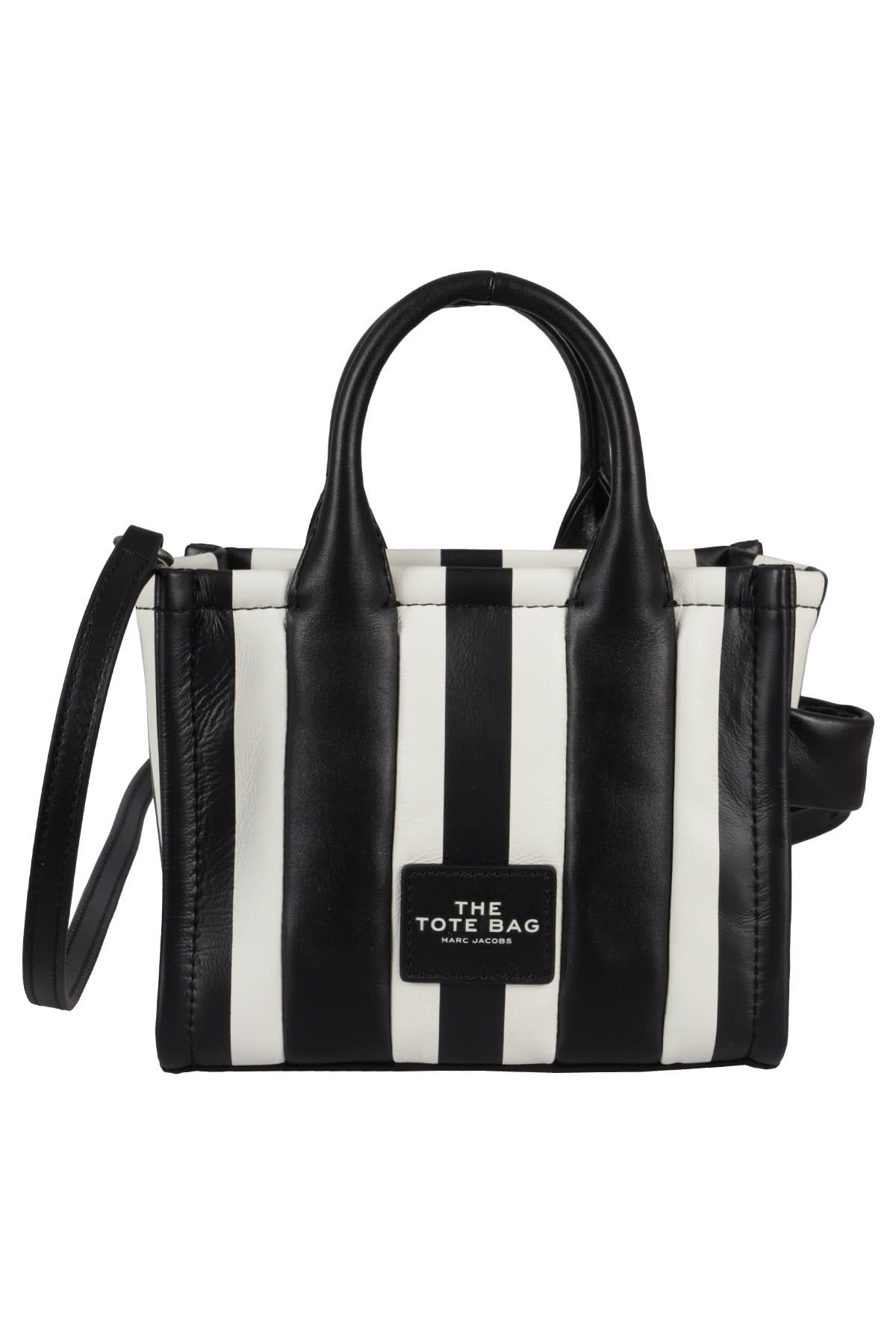 Marc Jacobs The Micro Tote In Nero Bianco