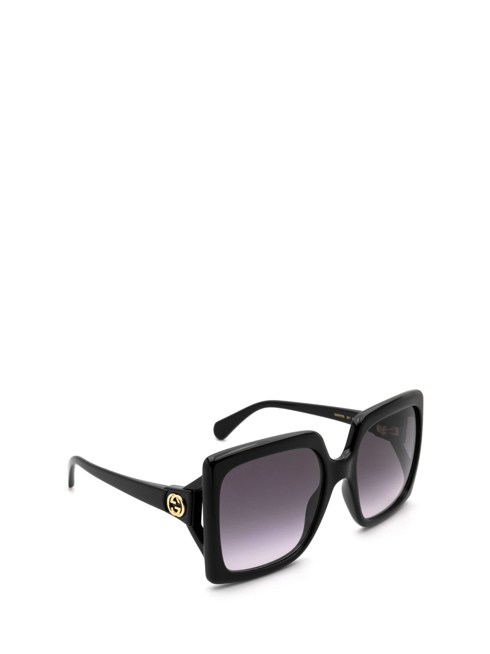 Shop Gucci Gg0876s Shiny Black Sunglasses