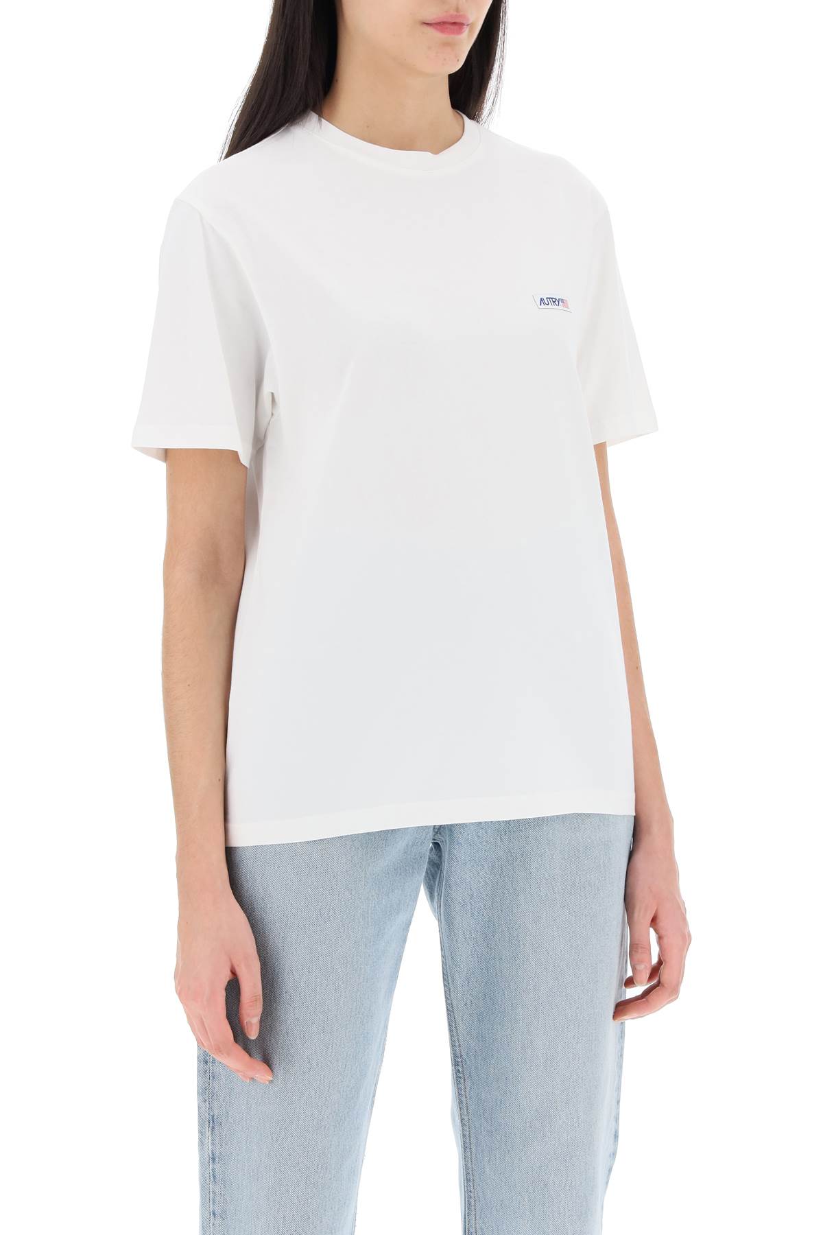 Shop Autry Logo Patch Regular T-shirt In Apparel White