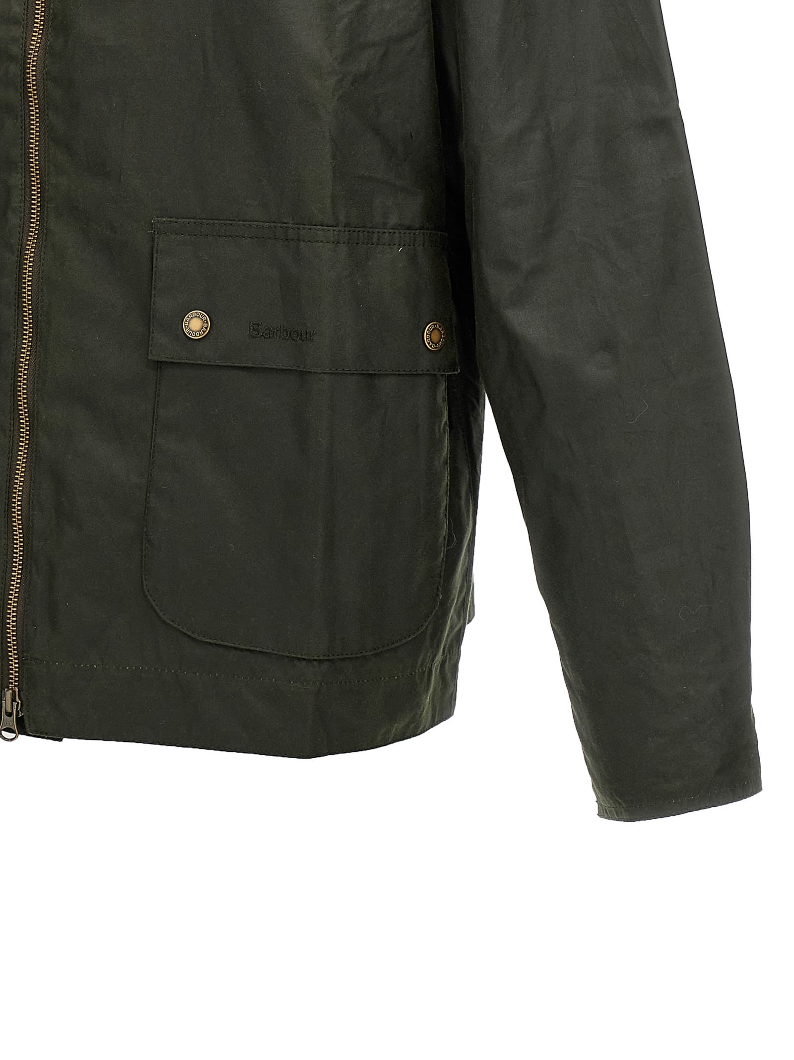Barbour Crinkled Finish Shirt Jacket In Green