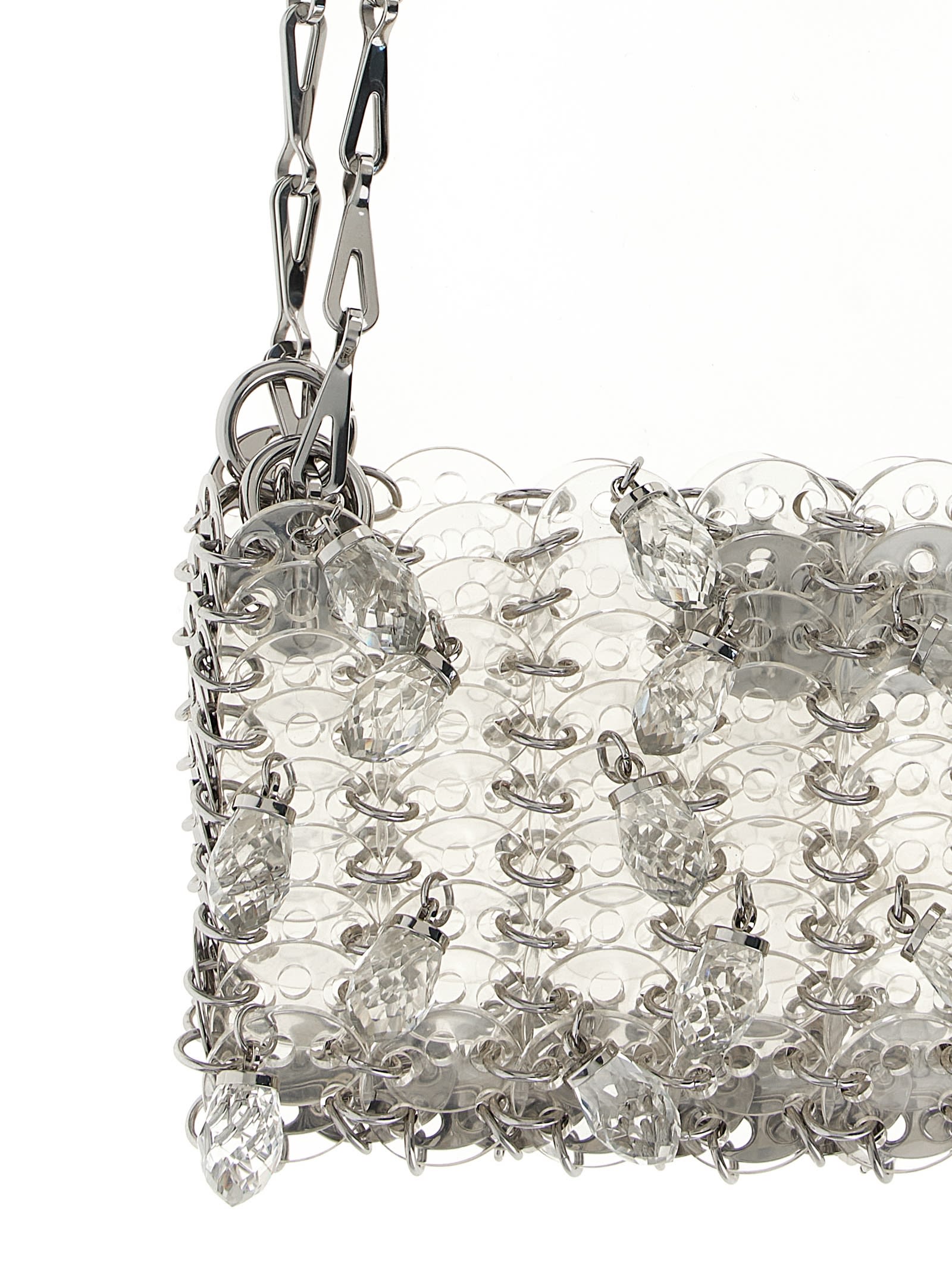 Rabanne 1969 Nano Crystal Resin Shoulder Bag In Silver