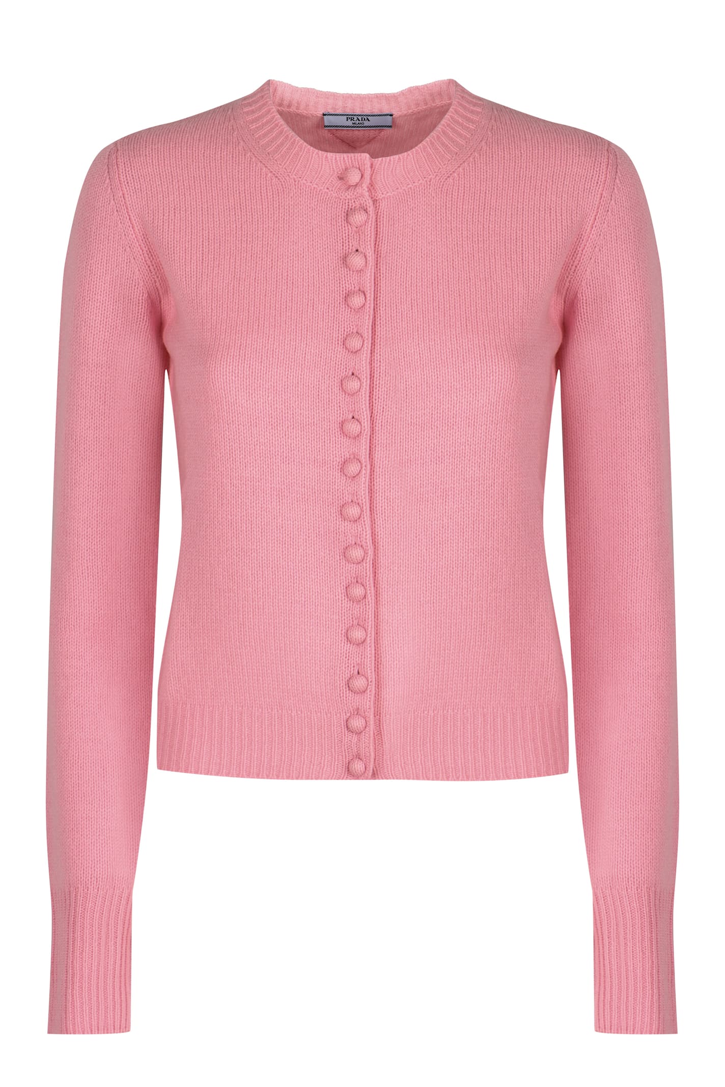 Shop Prada Cashmere Cardigan In Pink