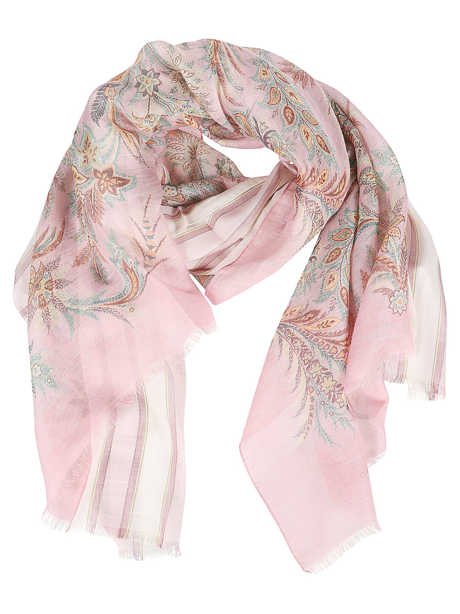 Shop Etro Double Layer Scarf In Rosa