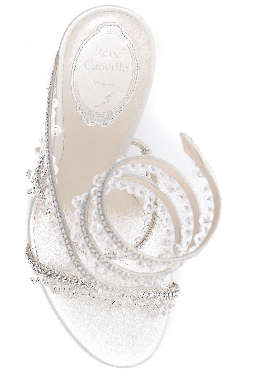 Shop René Caovilla Cleo Chandelier Sandals In White