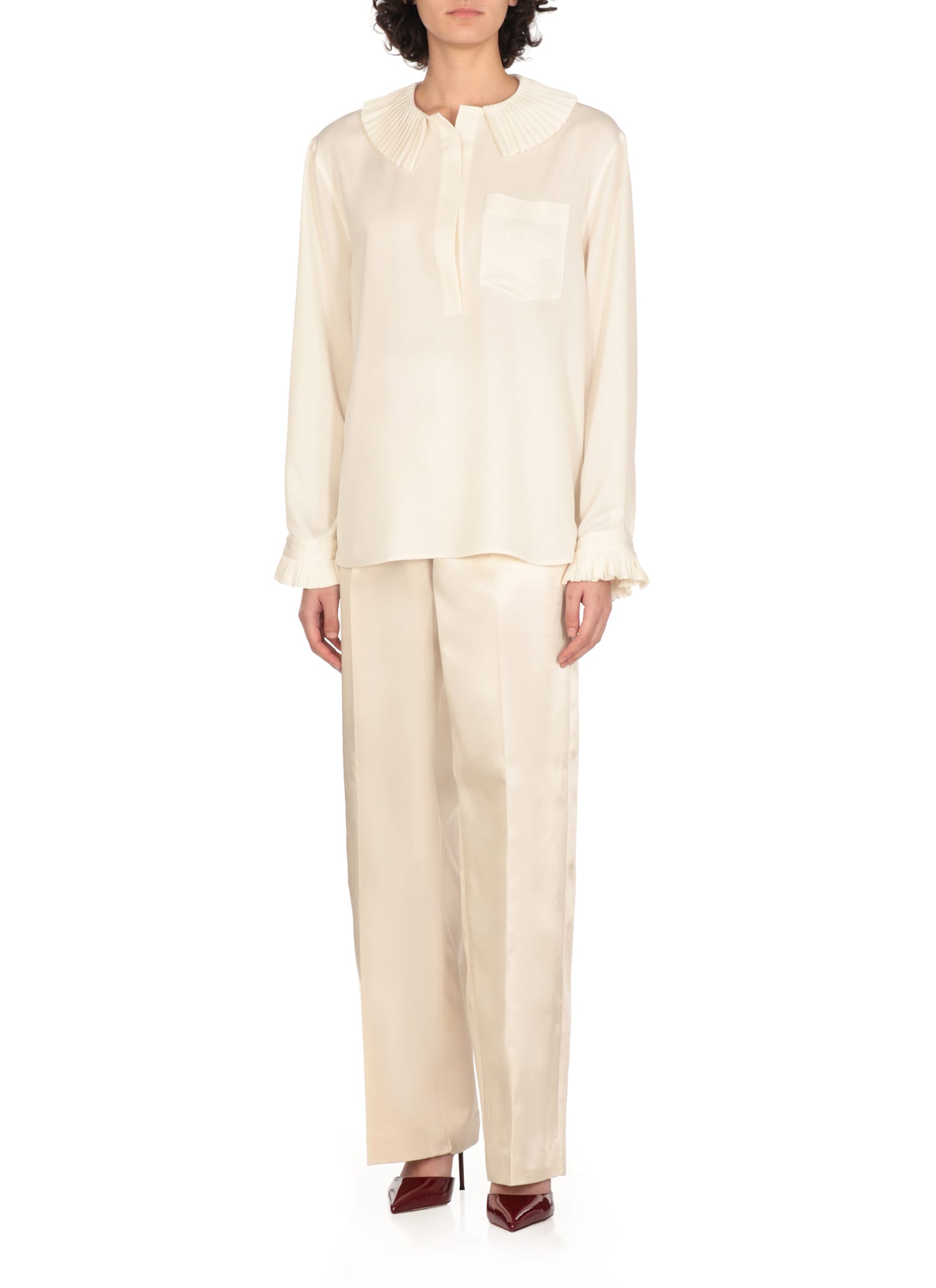 Philosophy Di Lorenzo Serafini Shirt With Chest Pockets In Ivory