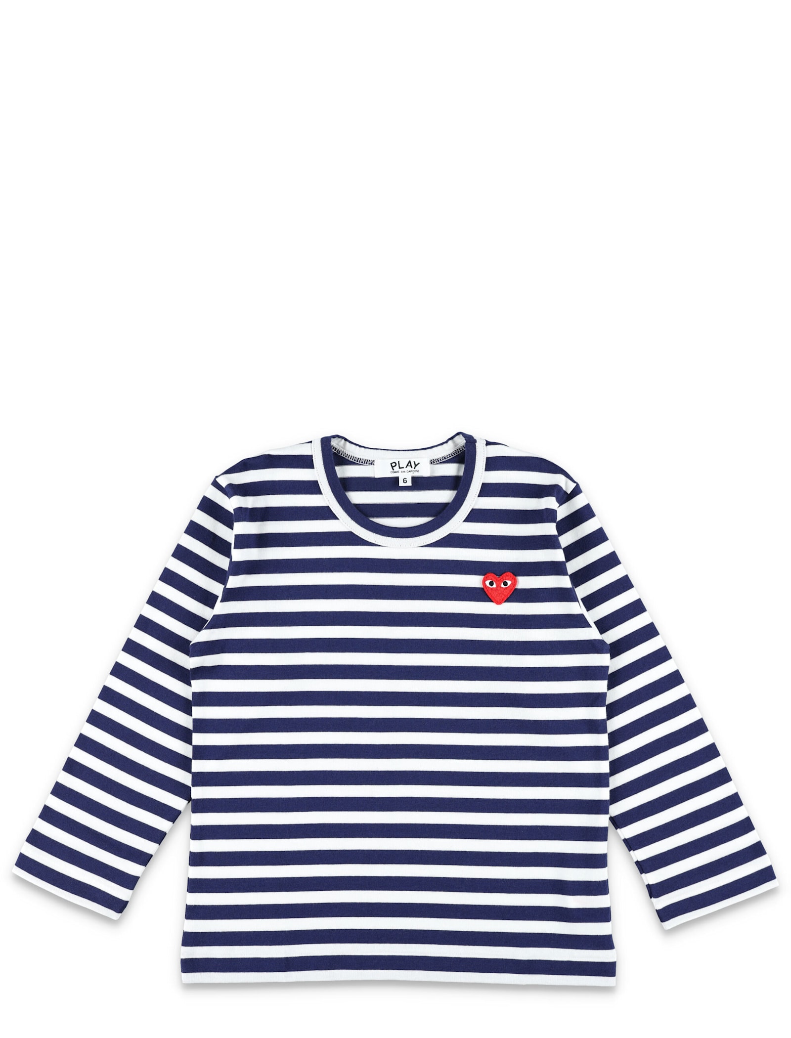 Comme Des Garçons Play Kid - Striped Long Sleeve T-shirt In Blue