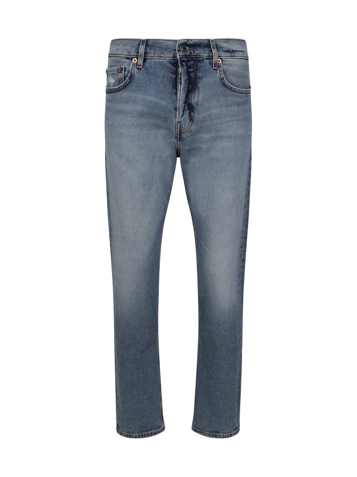 Straight-leg Stonewashed Slim-fit Jeans