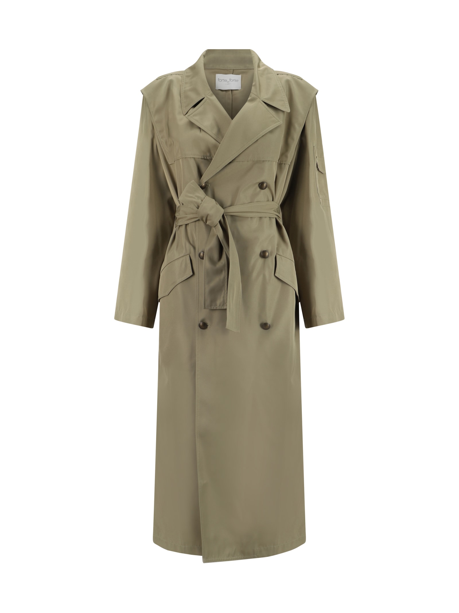 Shop Forte Forte Trench Jacket In Olive