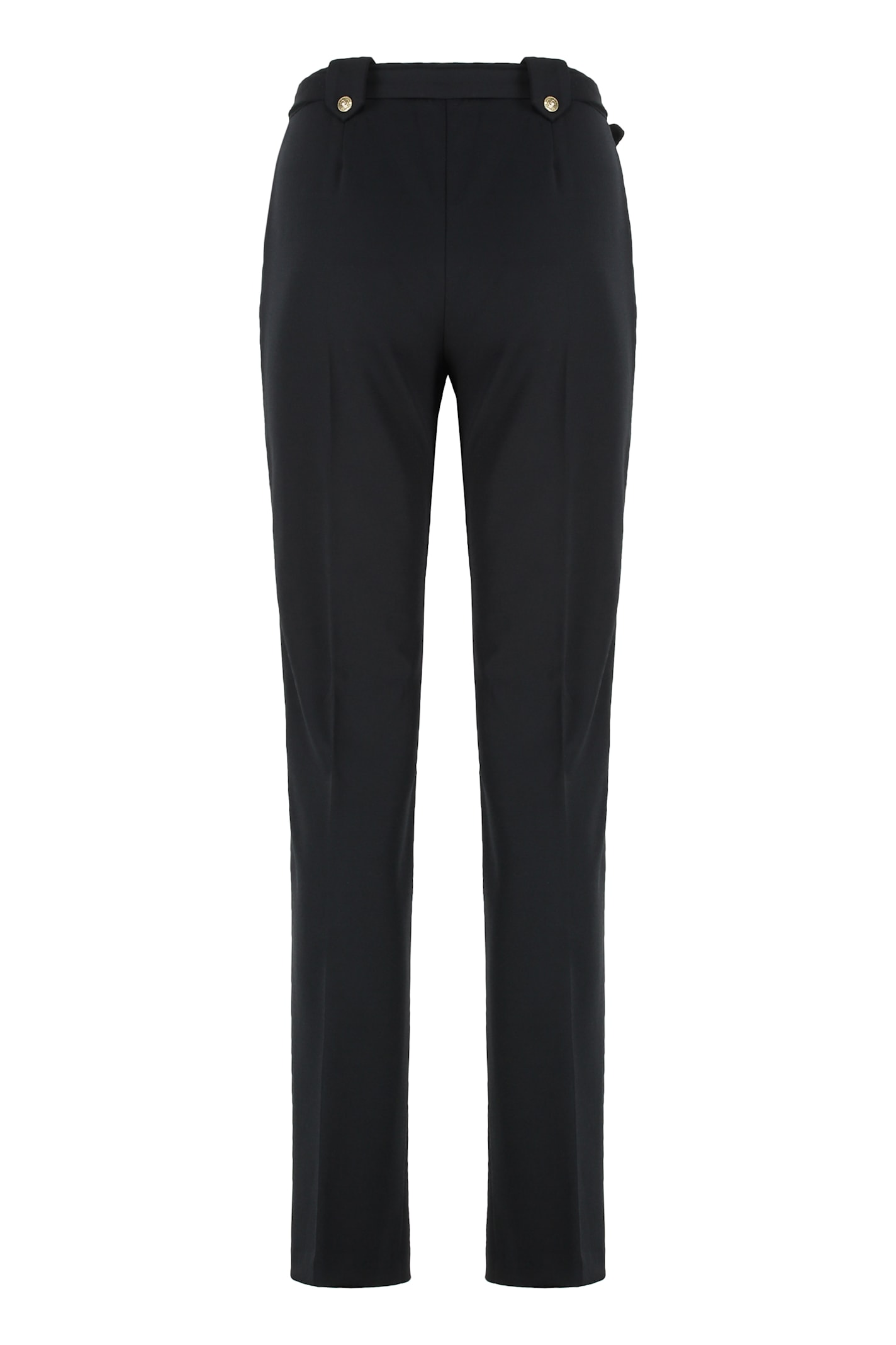 Versace Jeans Couture Tailored Viscose Trousers Featuring Belt In Black