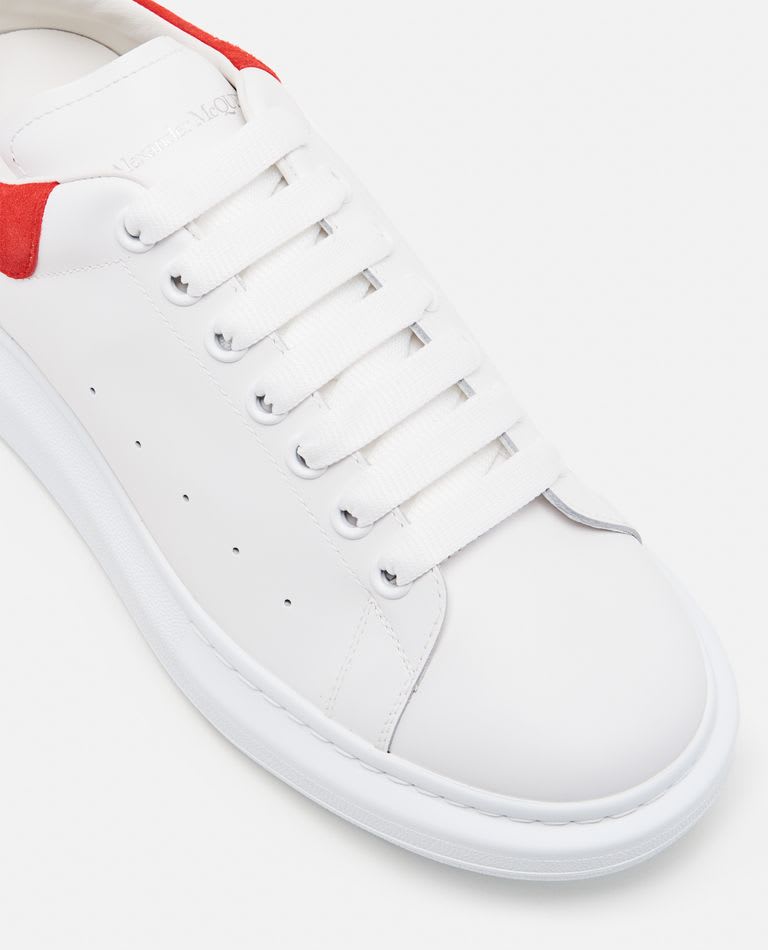 Shop Alexander Mcqueen Larry Oversize Leather Sneaker In White