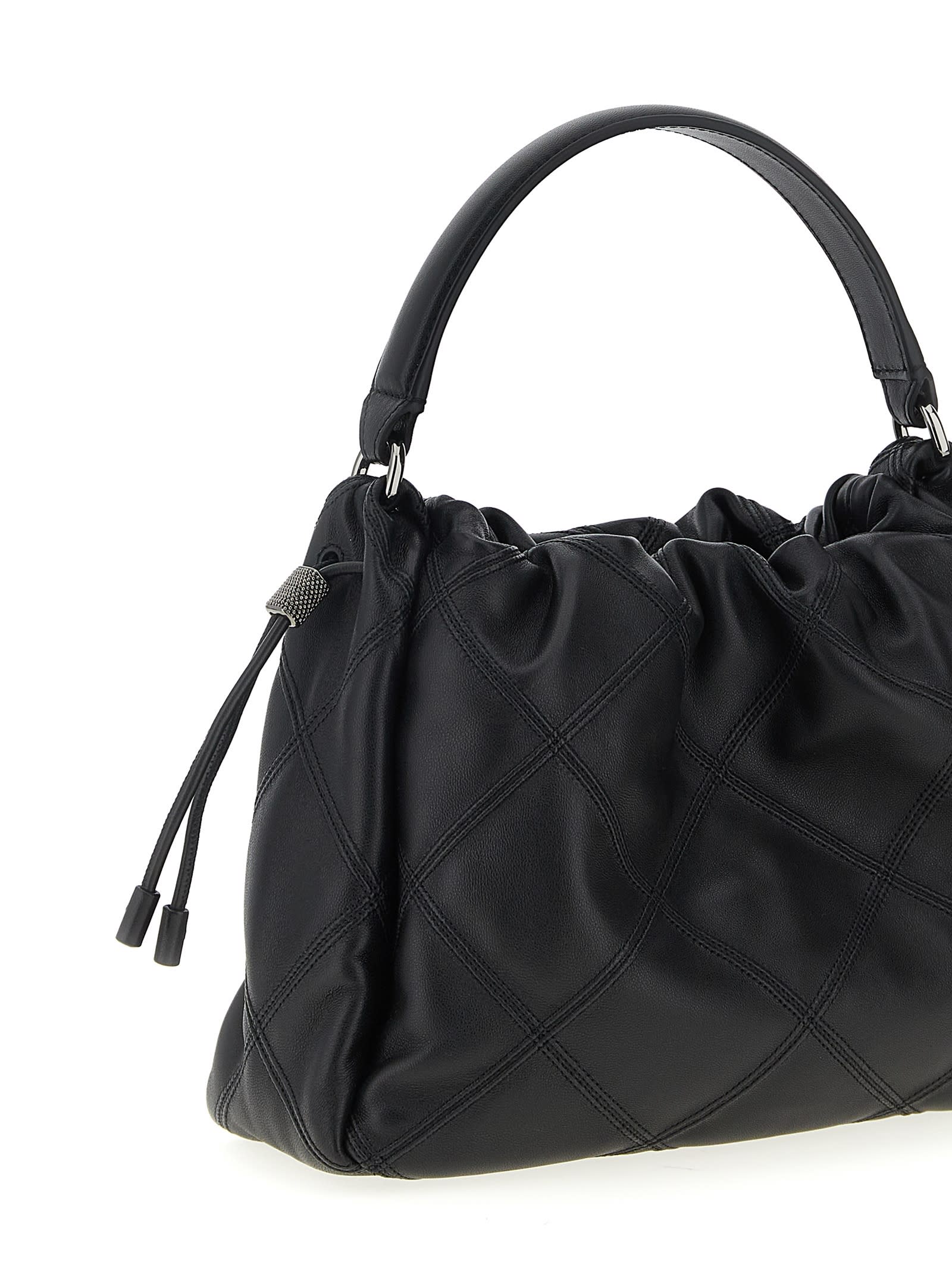 Brunello Cucinelli Bucket Mellow Small Handbag In Black