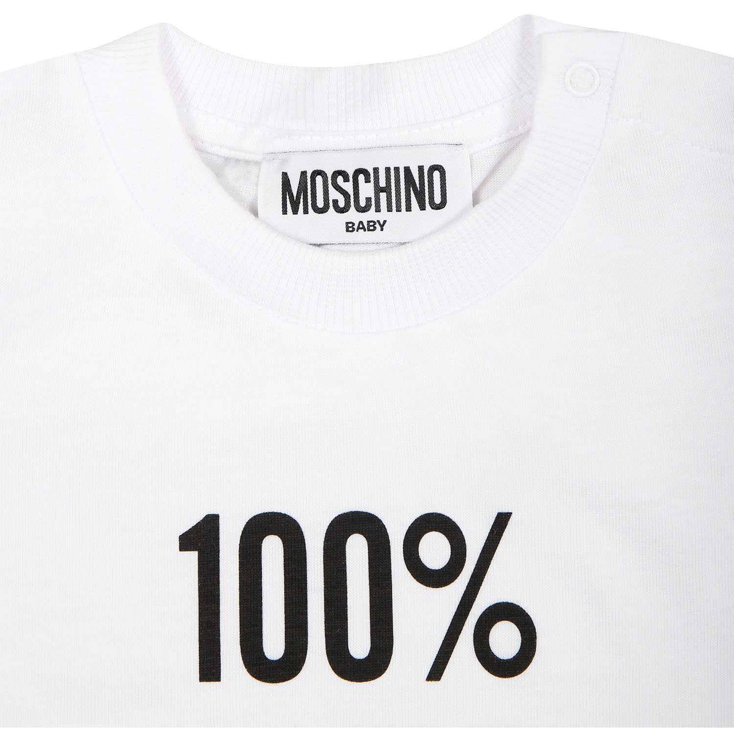 Shop Moschino White T-shirt For Babies With Print