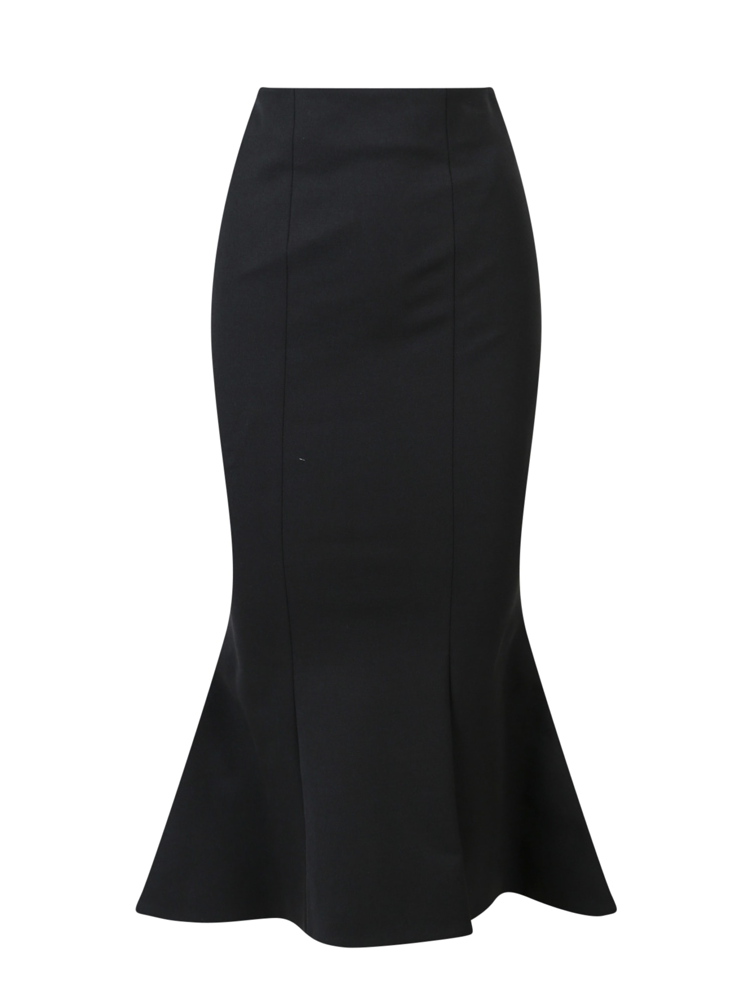 Balmain High-rise Flared Cotton-blend Midi Skirt In Black