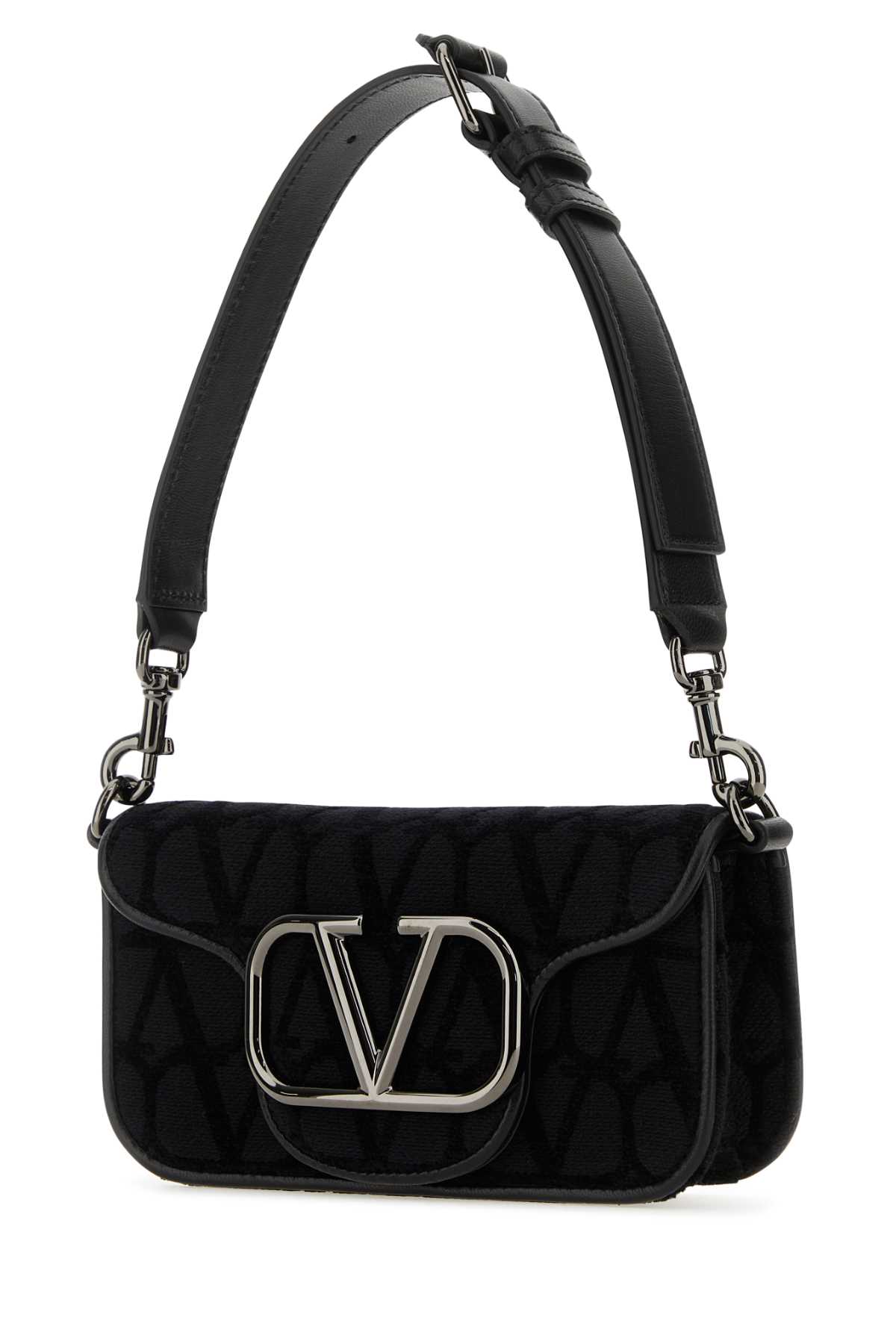 Valentino Garavani Toile Iconographe Mini Locã² Shoulder Bag In Nero