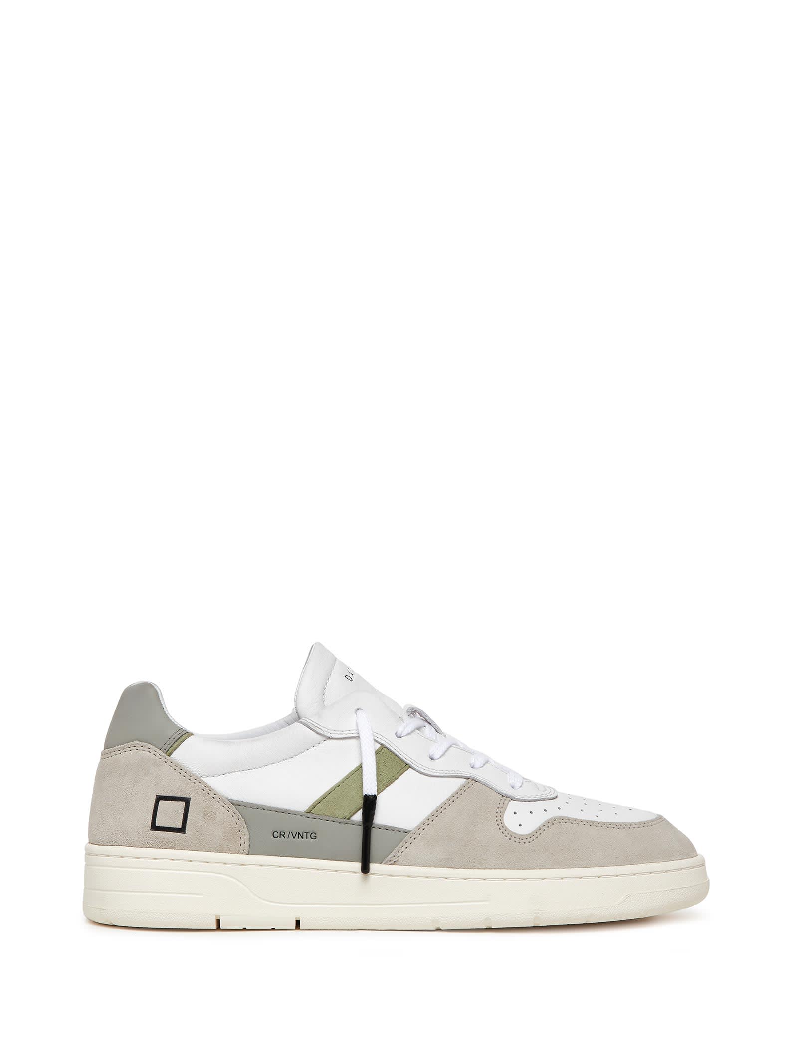 Shop Date Court 2.0 Sneaker In Leather And Suede In White Sage