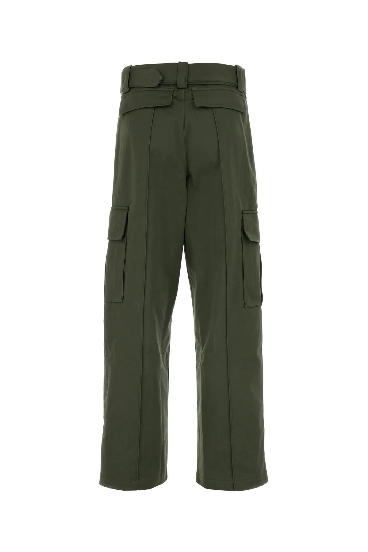 Shop Kenzo Dark Green Cotton Cargo Pant In Dark Khaki