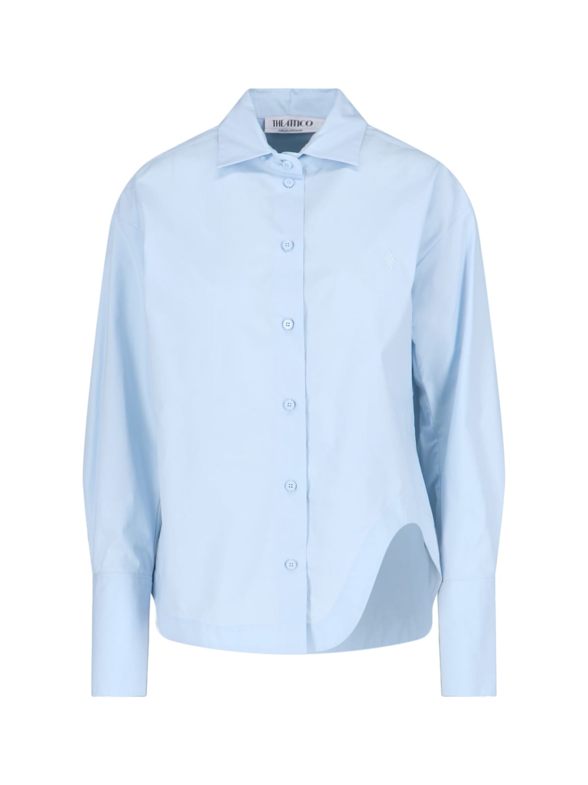 Shop Attico Eliza Slit Shirt In Light Blue